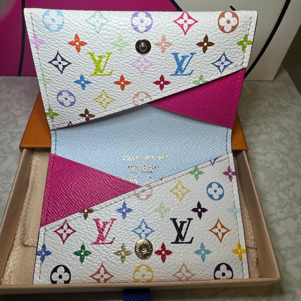 Louis Vuitton x TM Takashi Murakami 2026 White Multicolor Slim Card Holder